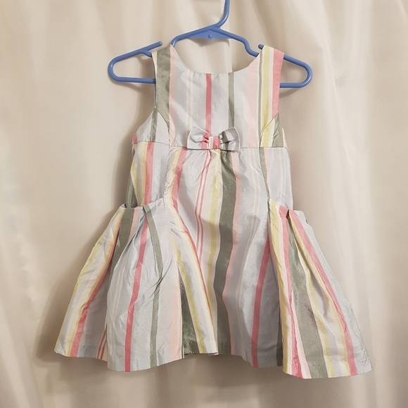 Gymboree girls size 12-18 months dress vertical light color stripes has pockets - Picture 1 of 6